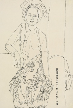 《傣女一般像》 68x95cm 毛笔宣纸 1978秋
