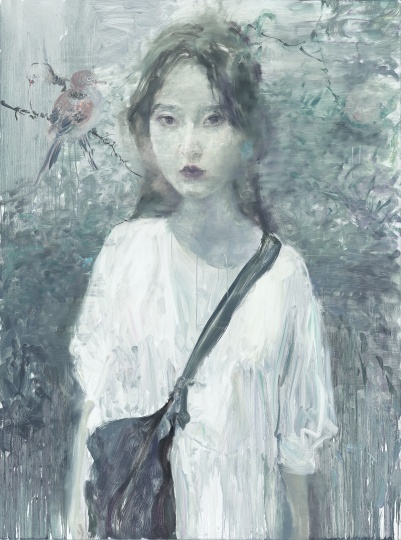 何多苓《庭院偶迹No.5》200×150cm 布面油画 2021，图片由艺术家工作室提供
