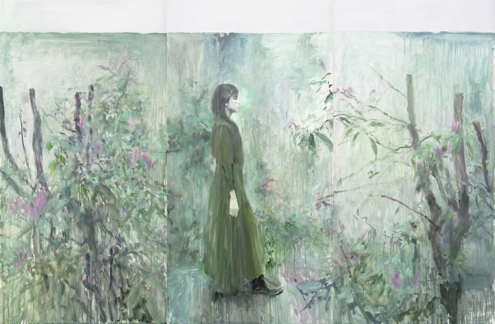 何多苓《野苑女墙No.1》200×300cm 布面油画 2019，图片由艺术家工作室提供
