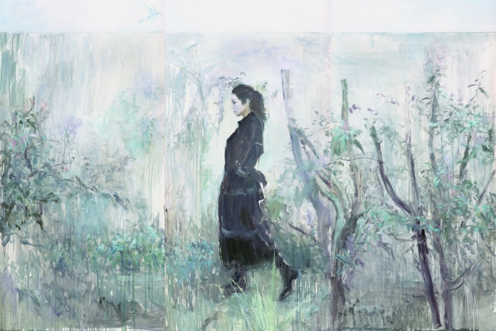 何多苓《野苑女墙No.2》200×300cm 布面油画 2019，图片由艺术家工作室提供
