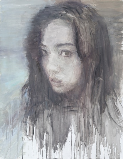何多苓《揽镜No.1》180×140cm 布面油画 2021，图片由艺术家工作室提供

