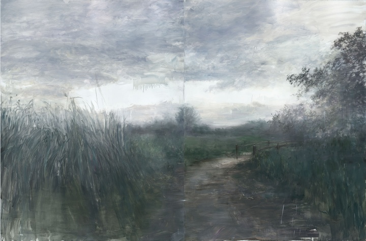何多苓《近黄昏No.5》200×300cm 布面油画 2020，图片由艺术家工作室提供
