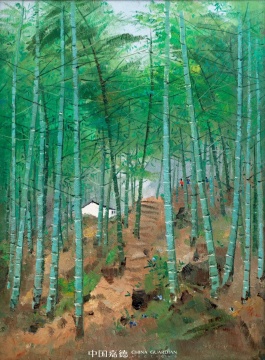 吴冠中《黄山竹林》61×46cm 布面 油画 1973
估价：RMB 2800万-3800万元
