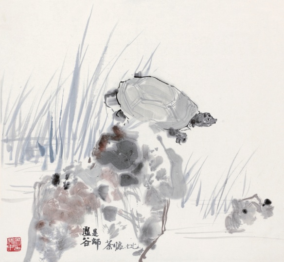 吴冠中 《龟（虚谷是师）》48.5×49cm 纸本设色 1977

估价：50万-100万

北京永乐2021春拍“生命的风景——吴冠中作品专场”
