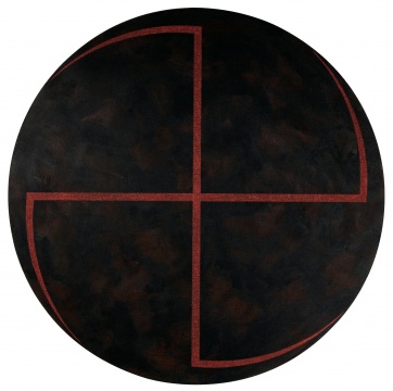 《朱砂·黑道》200×200cm 布面矿物质颜色 2018
