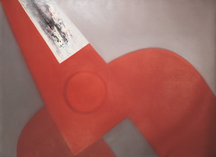 《倾斜的红色剪刀·四分之一把》 130×180cm 布面油画 2001

 
