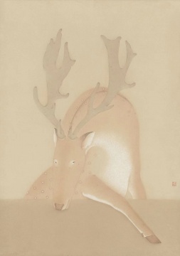 李戬 《鹿》 94×67cm 2020 纸本设色
