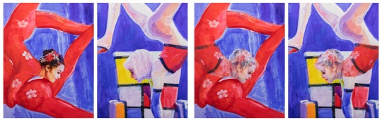 李青 《互毁而同一的像·形体美学》 180×140cm×2 照片2幅 尺寸可变 2 布面油画 2021
