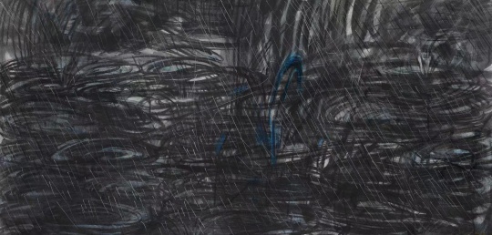 刘彦瑢《湖》 炭粉、丙烯、日本墨、明胶、哈内穆勒博物馆级蚀刻纸 73.5x152cm 2021
