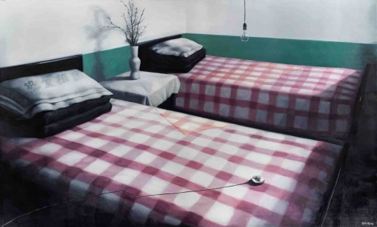 张晓刚 《绿墙：两张单人床》 300×500cm  布面油画 2008

RMB: 8,000,000 - 15,000,000
