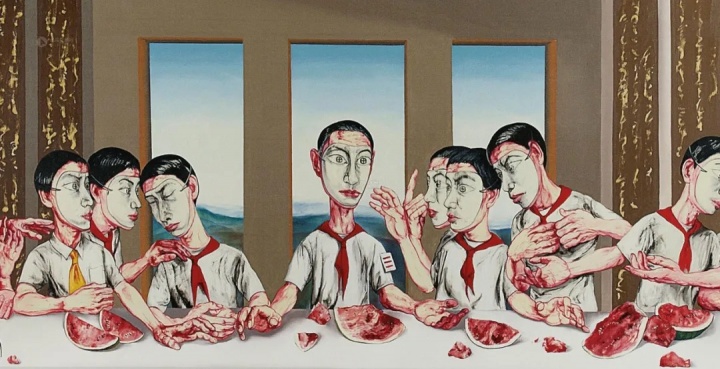 《最后的晚餐》 220×395cm 布面油画 2001
成交价：1.42亿元
2013香港苏富比秋拍
