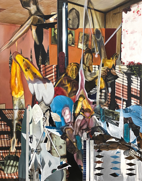 罗德尔·塔帕雅《家庭事》，布面丙烯，193 × 152.4 cm，2021
