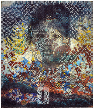 黎光顶《柬埔寨重制者之十四》，爱普生收藏级喷绘，中性亚麻胶带，中性双面胶带，260 × 220 cm，2021
