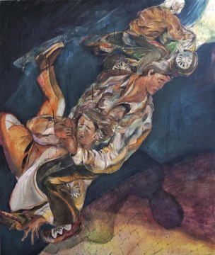 法里斯·海泽《明日无望》，亚麻布面油画和丙烯，190 × 160 cm，2021
