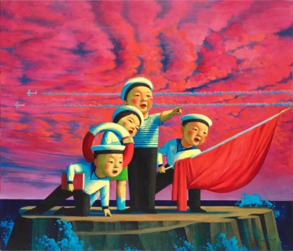 刘野《拿红旗的海军》120 x 140 cm 压克力 画布 1998
成交价：37,650,000港元
