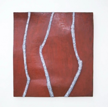 康靖《互联纪-脊11#》63×59×9cm 树枝、香樟木、大漆、麻布、环氧树脂   2019-2022
