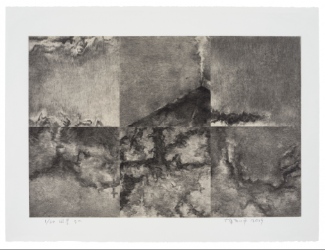 《风景之二》铜版照相腐蚀，56 × 76 cm，2019
