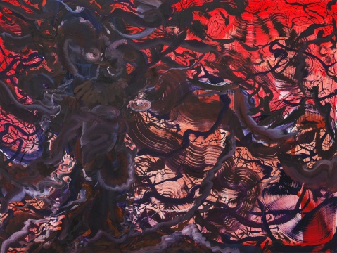 《树 #59》150 x 200 cm&nbsp;油画棒 布面油画 2022

&nbsp;
