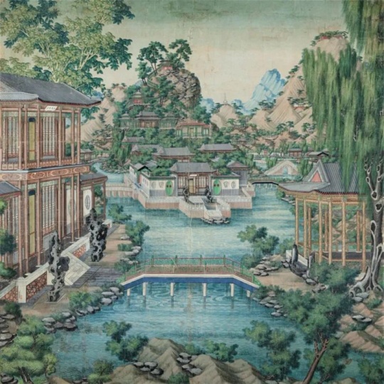 五德 《圆明园通景画》238×240cm 纸本粉彩 18世纪中叶
五德 《圆明园通景画》238×240cm 纸本粉彩 18世纪中叶
