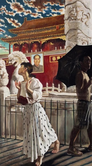 赵半狄 《蝴蝶》250×140cm 布面油画 1990
赵半狄 《蝴蝶》250×140cm 布面油画 1990