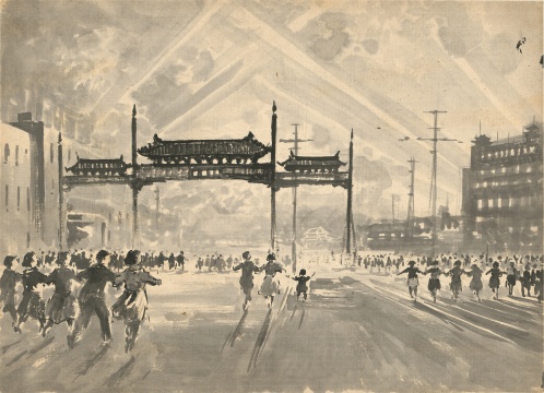 宗其香，《到天安门去》，纸本彩墨，38cm×52.5cm，1953年
