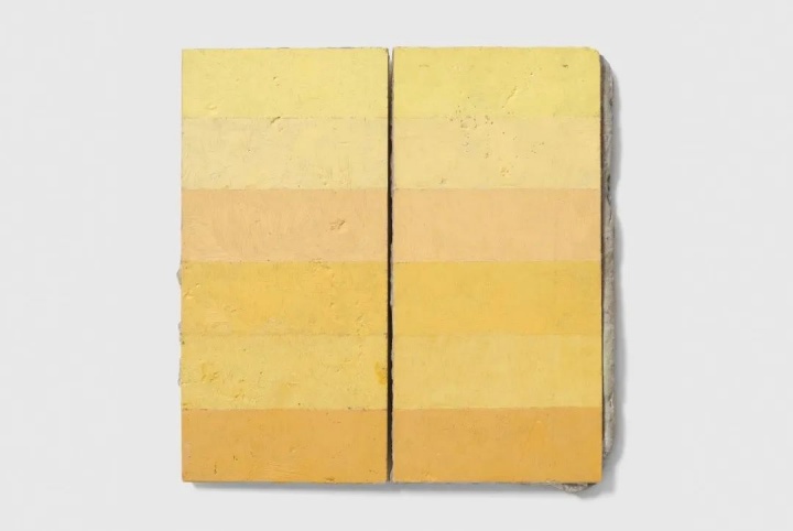 
梅瑞尔·瓦格纳 《六种那不勒斯黄色》
12×12 1/4×1 英寸 石板面上油画 2012
