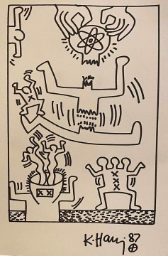 Keith Haring 凯斯·哈林《Untitled》纸本马克笔 marker on paper 33 × 22cm 1987
