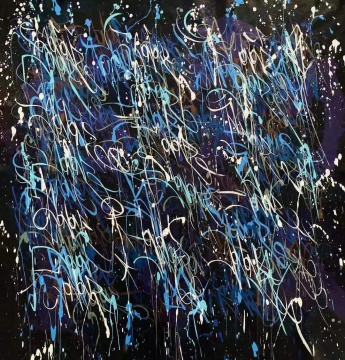 JonOne 约翰·安德鲁·佩雷略《Untitled》布面丙烯 acrylic on canvas 128 × 128cm 2019
