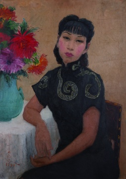  《自画像》 潘玉良 布面油画 90cm×64cm 1940年 安徽博物院藏
