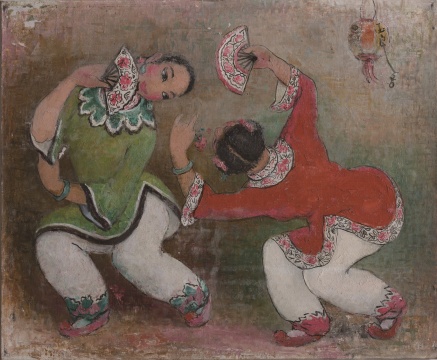 《双人舞扇》潘玉良 布面油画 53cm×65cm 1955年 安徽博物院藏
