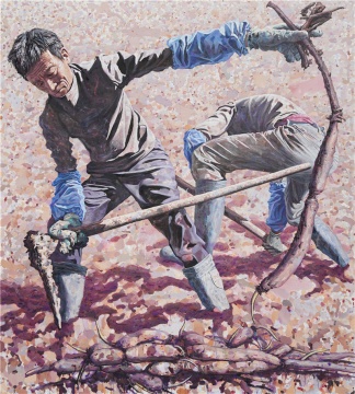 陈玲洁 《农事诗：小寒2023》200x180cm   布面油画  2023年
