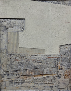 王家增《城迹2-7》100×80cm 瓦楞纸、木板、丙烯 2023
