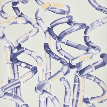 楼烨 青青子衿 绢本设色 105×105cm,2023
楼烨 青青子衿 绢本设色 105×105cm,2023