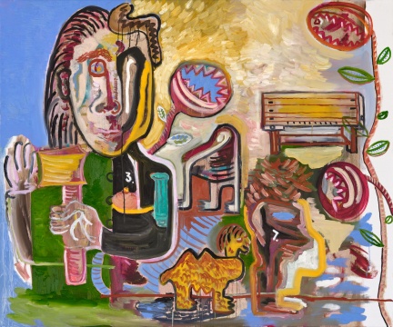奶粉zhou 萨姆熊 布面油画 100×120cm,2020
奶粉zhou 萨姆熊 布面油画 100×120cm,2020