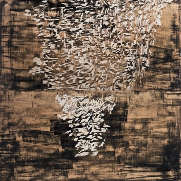 王绮彪 编号03202 五合板、油墨 122cm×244cm×2 2019年
王绮彪 编号03202 五合板、油墨 122cm×244cm×2 2019年