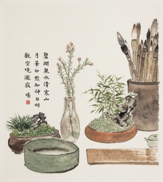 案头山林 43×39cm 纸本水墨 2019
