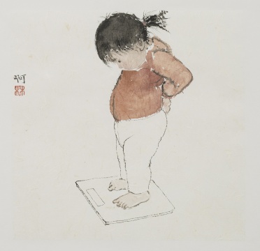《啊》  30x30cm 纸本水墨 2024

