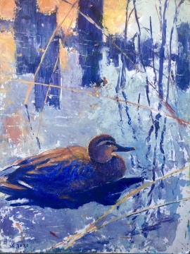 康有和 野趣 40X30cm 纸板油画 2020
