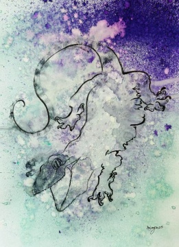 康鹤鸣 壁虎系列 42X30cm 纸本水彩 2025
