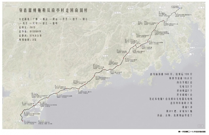 从广州美术学院旁边的南亭到雷州老家南田村的距离和28天的变化

 
