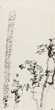 石虎,黄山花木图,139×70cm,纸本水墨,2013
石虎,黄山花木图,139×70cm,纸本水墨,2013