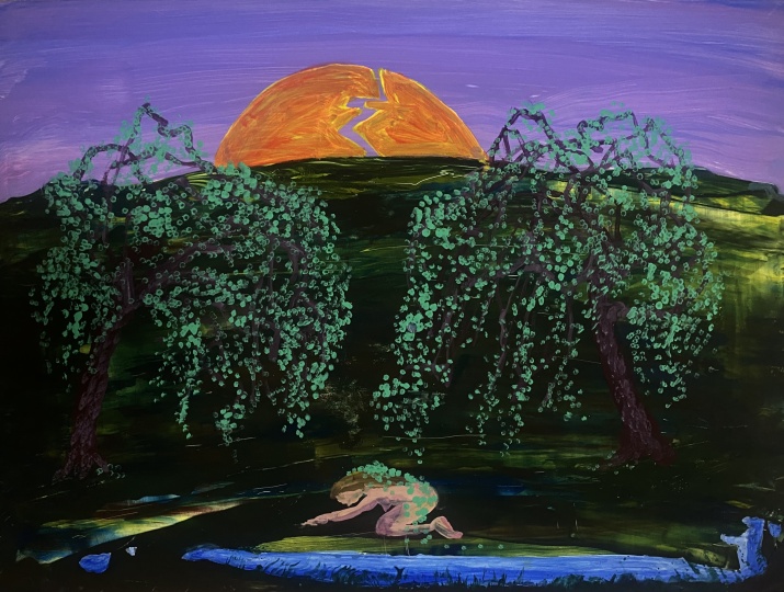 MARY DEVINCENTIS Morning is Broken, 2023 Flashe on panel 12 × 16 in 30.5 x 40.6 cm
 
 MARY DEVINCENTIS Morning is Broken, 2023 Flashe on panel 12 × 16 in 30.5 x 40.6 cm