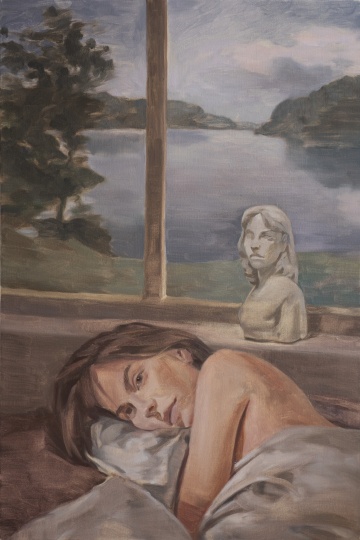 VALDRIN THAQI Medusa, 2025 Oil on Canvas 37 4/5 × 25 1/5 in 96 × 64 cm
 
 VALDRIN THAQI Medusa, 2025 Oil on Canvas 37 4/5 × 25 1/5 in 96 × 64 cm