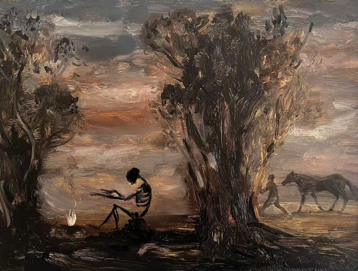 LISA IVORY A Stop On The Way, 2025 Oil on Panel 7 1/10 × 5 1/10 in 18 × 13 cm
 LISA IVORY A Stop On The Way, 2025 Oil on Panel 7 1/10 × 5 1/10 in 18 × 13 cm