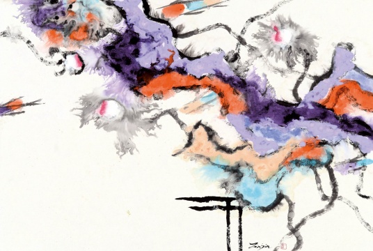 《0589》重彩水墨 75X45cm 2025
《0589》重彩水墨 75X45cm 2025