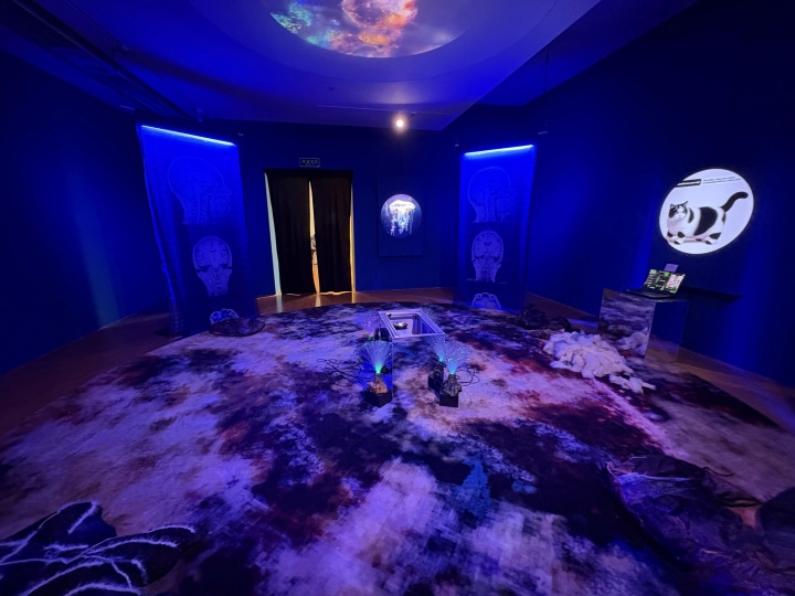 詹宏禄(中国台湾)《与内在异星相遇》
754×716×300cm 影像装置 2023
澳门艺术博物馆展览现场
摄影:罗颖
 詹宏禄(中国台湾)《与内在异星相遇》
754×716×300cm 影像装置 2023
澳门艺术博物馆展览现场
摄影:罗颖