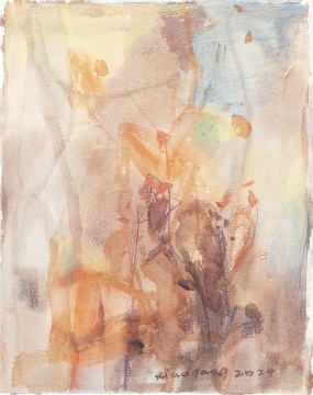 《绯蕊》 30x40cm 纸本水彩 2024年
