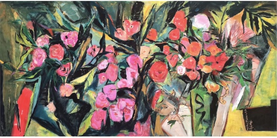 ​张玮 狸奴睡足花枝午 68x138cm 纸本设色 2026
