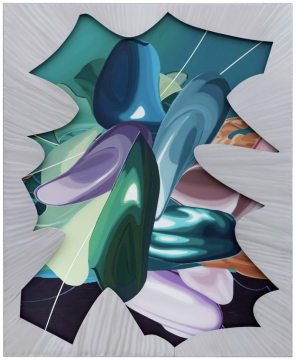 汪建伟 《另一种闪烁 No.2》 200×165cm 布面油画 铝合金&nbsp;&nbsp;2025
