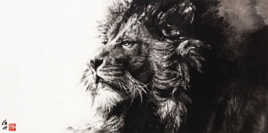 醒狮 | Awakended Lion&nbsp;
纸本水墨 | Ink on paper
67×133cm
2021
